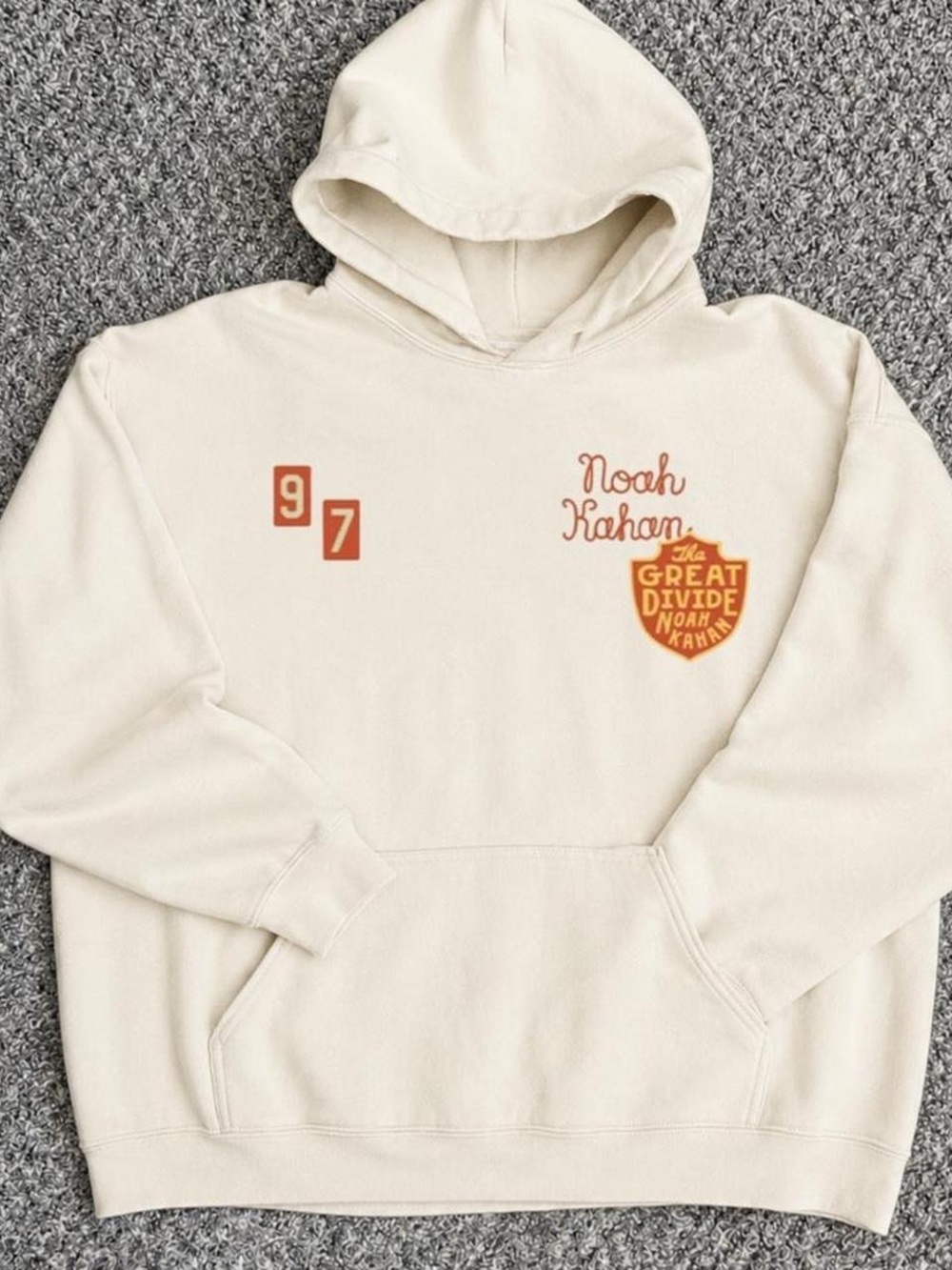 Noah Kahan The Great Divide Cream Graphic Hoodie